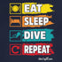"Eat, Sleep, Dive, Repeat" Fitted T-shirt